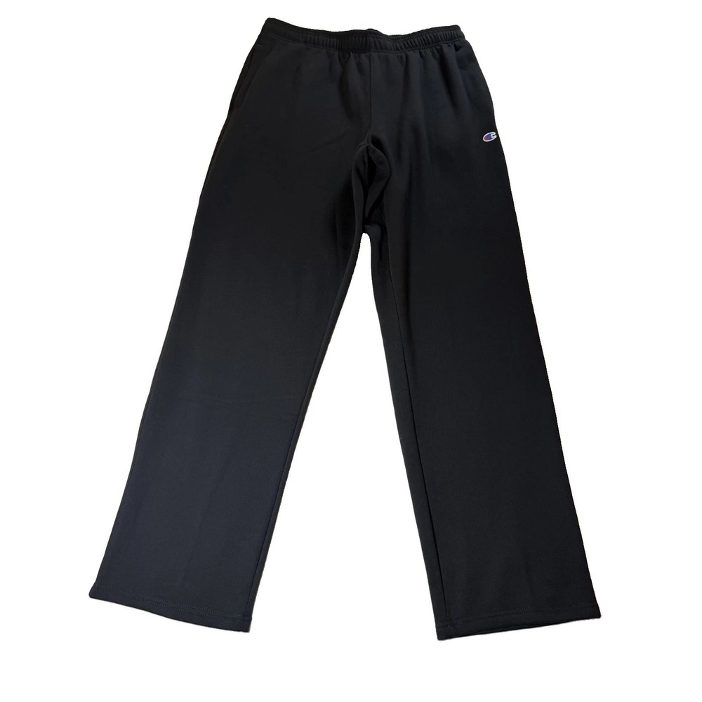 Champion Powerblend Open Bottom Sweatpants Black NWT Men's Size XL